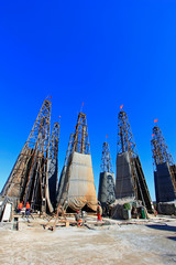 Drilling derrick in MaCheng iron mine, China