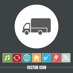very Useful Vector Icon Of Mini Truck with Bonus Icons Very Useful For Mobile App, Software & Web