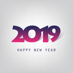 Best Wishes - Abstract Modern Style Happy New Year Greeting Card or Background, Creative Design Template - 2019