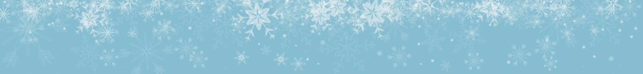 Winter Schneeflocken Banner Blau Panorama Header