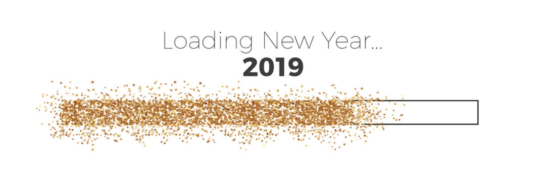 Progress Countdown gold bar Loading New Year 2019