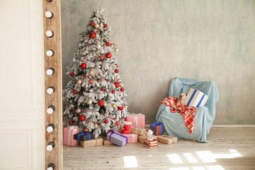 Christmas tree new year holiday gifts white home decor