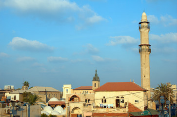 Fototapeta na wymiar A turret of a mosque in Jaffa