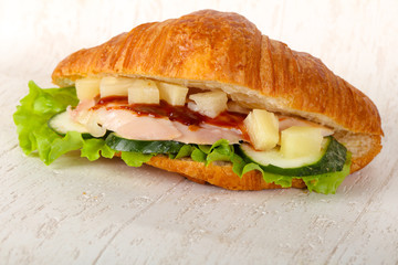 Croissant with chicken