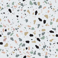 Terrazzo seamless pattern with green,orange,violet,blue color