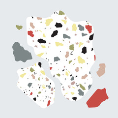 Terrazzo seamless pattern with green,orange,red,yellow color