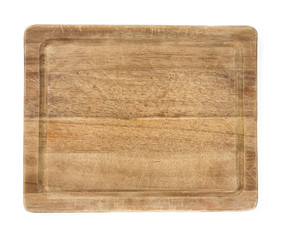 wooden cutting board isolated on white