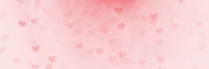 Fototapeta na wymiar Valentine's Day hearts red background banner