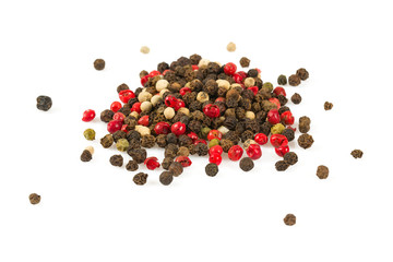 color pepper isolated on white