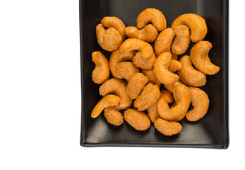 cashew nuts heap on white background. (clipping path)