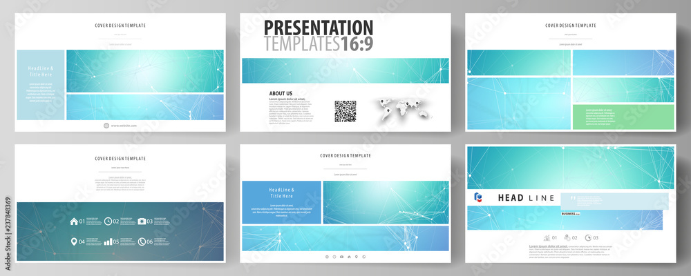 Sticker business templates in hd format for presentation slides. vector layouts in flat design. chemistry pa