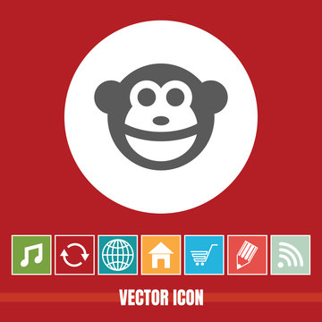 very Useful Vector Icon Of Monkey with Bonus Icons Very Useful For Mobile App, Software & Web