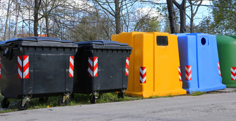 bins for waste paper collection and for the collection