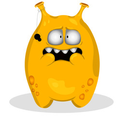 yellow alien in shock