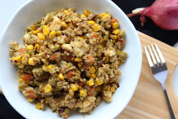Vegan cauliflower rice.