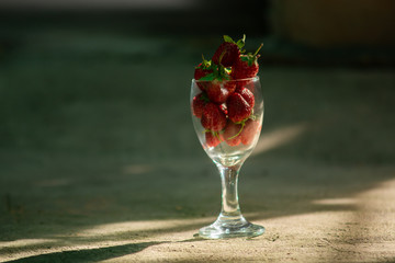 Strawberries in a long stemmed glass