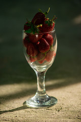 Strawberries in a long stemmed glass