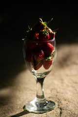 Strawberries in a long stemmed glass