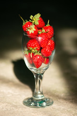 Strawberries in a long stemmed glass