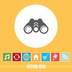 very Useful Vector Icon Of Binoculars with Bonus Icons Very Useful For Mobile App, Software & Web