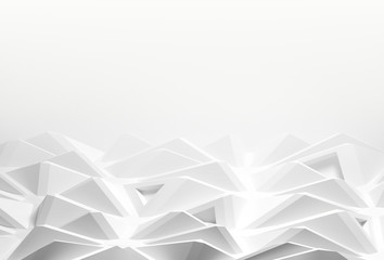 Abstract background with space for text. white chaotic polygons, 3d render or rendering