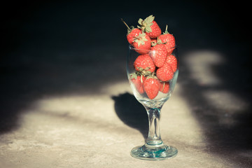 Strawberries in a long stemmed glass