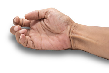 Symptoms of the contraction of the hands.