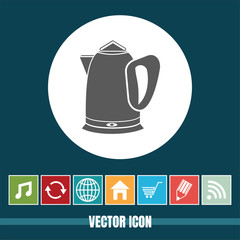 very Useful Vector Icon Of Kettle with Bonus Icons Very Useful For Mobile App, Software & Web