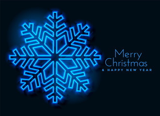 blue neon snowflakes background design