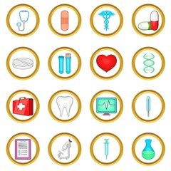 Medical vector set in cartoon style isolated on white background