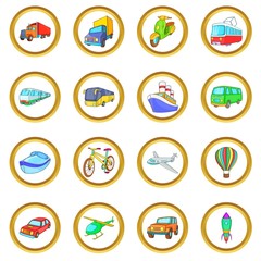 Cartoon transport vector set in cartoon style isolated on white background