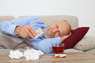 Sick elderly man