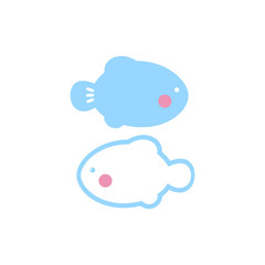 Cute black pisces icon on white background