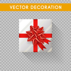 Realistic gift box top view. Gift boxes without background. Vector illistration