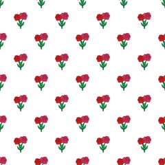 Flowers on grave pattern. Cartoon illustration of flowers on grave vector pattern for web