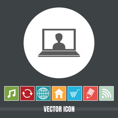 Very Useful Vector Icon Of Laptop with Bonus Icons. Very Useful For Mobile App, Software & Web.