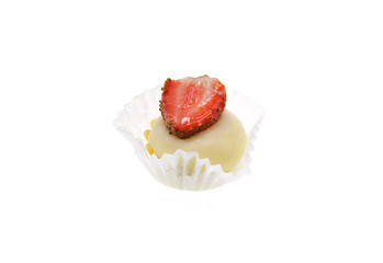 cake with berries on white background