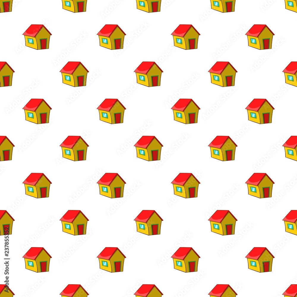 Poster house with one window pattern. cartoon illustration of house with one window vector pattern for web