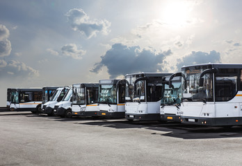 big tourist buses on parking © Yuri Bizgaimer