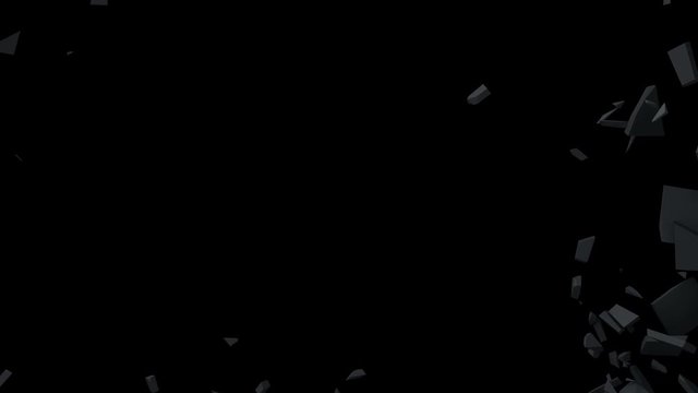 Abstract 3d rendering of cracked surface. Modern animated cgi background design. Wall destruction, 4k video with alpha matte