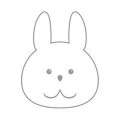 Smiling bunny face. Outline. Vector icon.