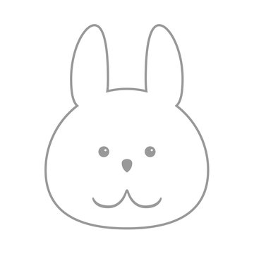 Smiling bunny face. Outline. Vector icon.