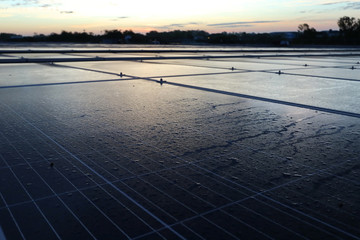Morning Dewdrop on Solar Panel