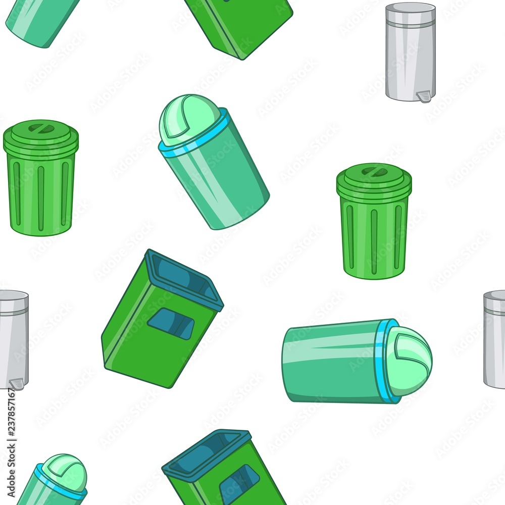 Poster garbage pattern. cartoon illustration of garbage vector pattern for web