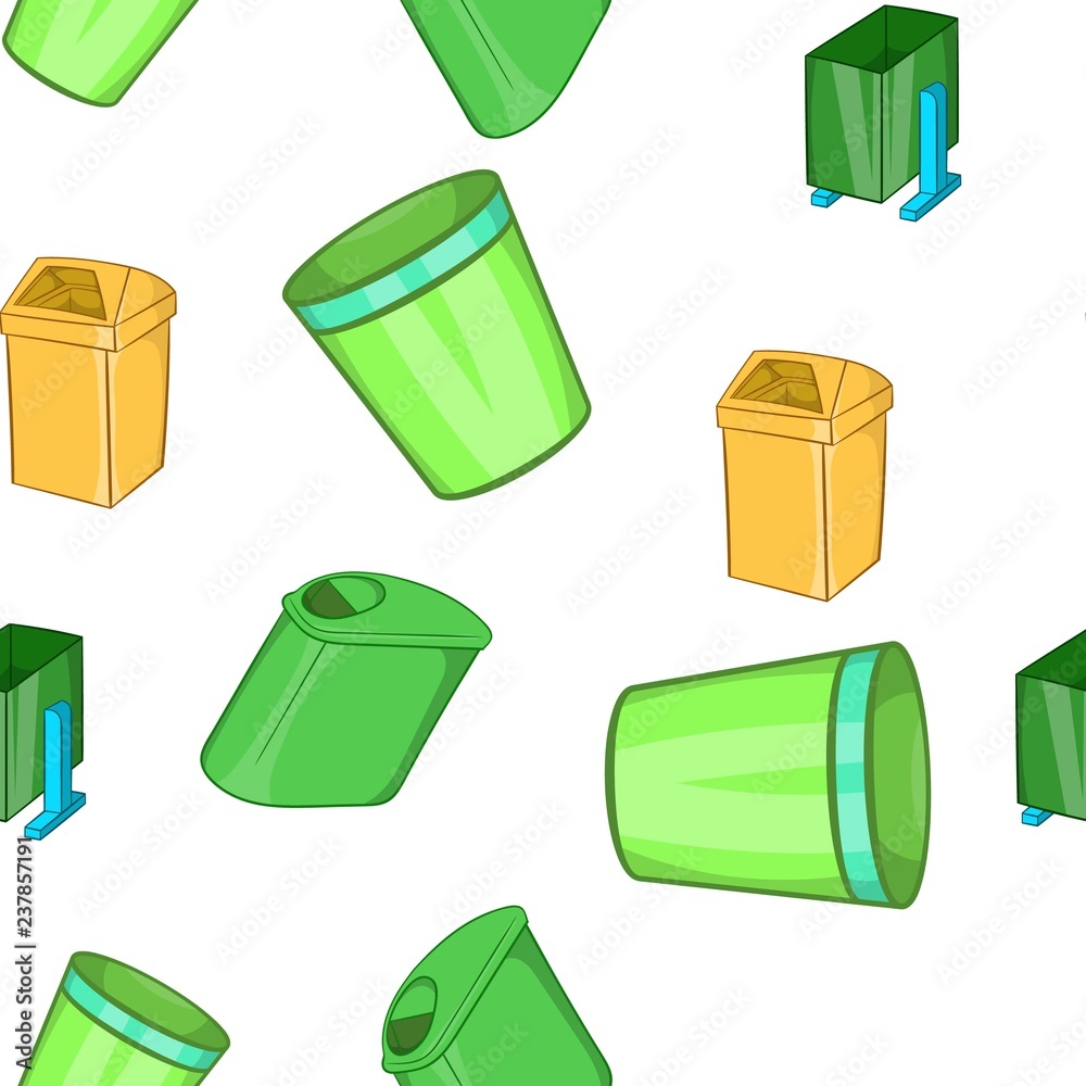 Poster garbage storage pattern. cartoon illustration of garbage storage vector pattern for web
