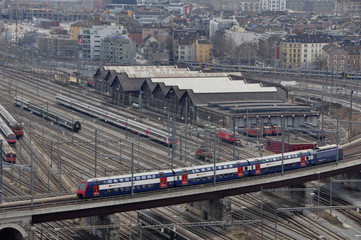 Switzerlands most busy train traffic knot at Zürich city