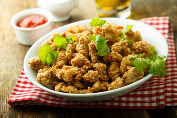 Homemade chicken appetizer, or popcorn