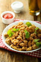 Homemade chicken appetizer, or popcorn