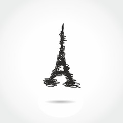 Eiffel Tower doodle vector icon
