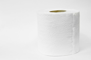 tissue paper roll on white background
